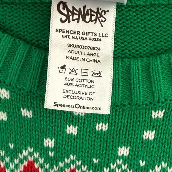 Spencer’s Gifts Ugly Christmas Holiday Sweater “I See You When You’re Sh*tfaced” - Picture 7 of 10